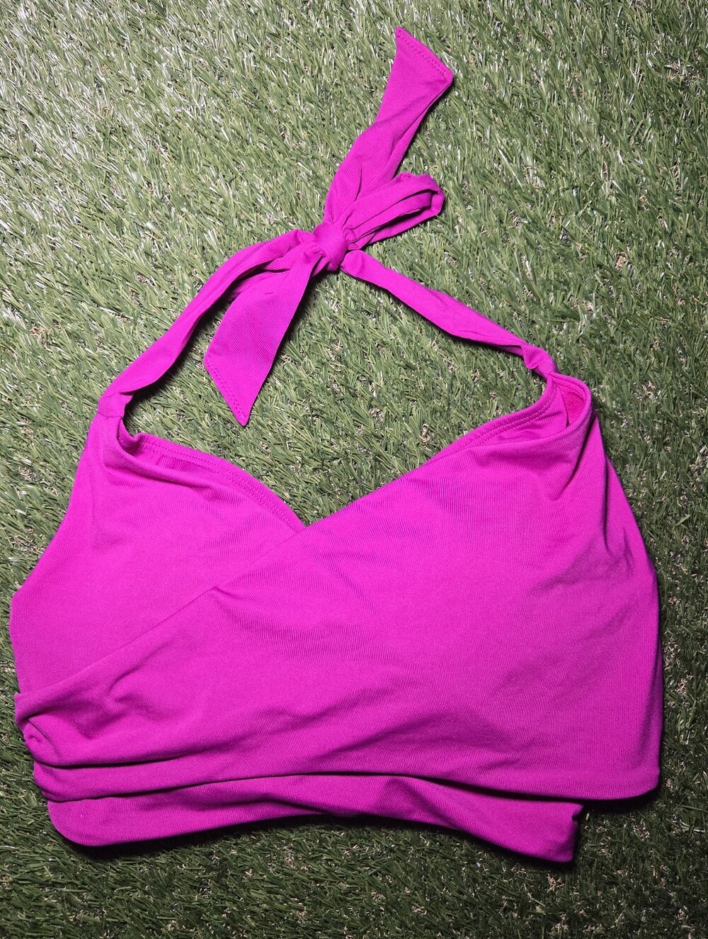 Athleta Magenta Pink Wrap Bikini Top Womens Swimwear Athleisure Swim Top